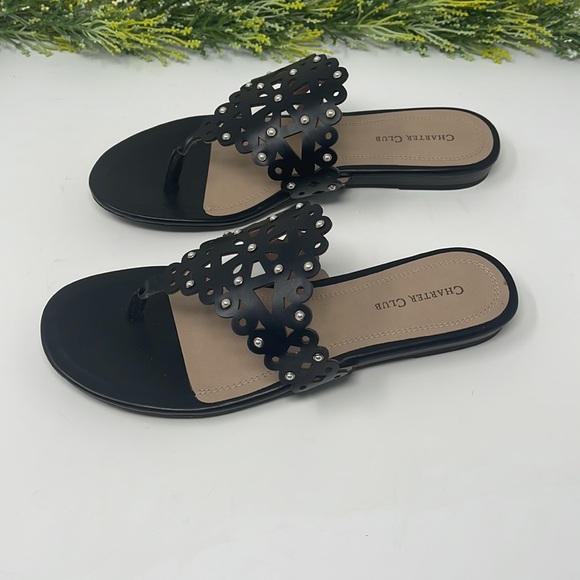 Charter Club Omanii Thong Slide Flat Sandals Size 9.5 M - Picture 3 of 8